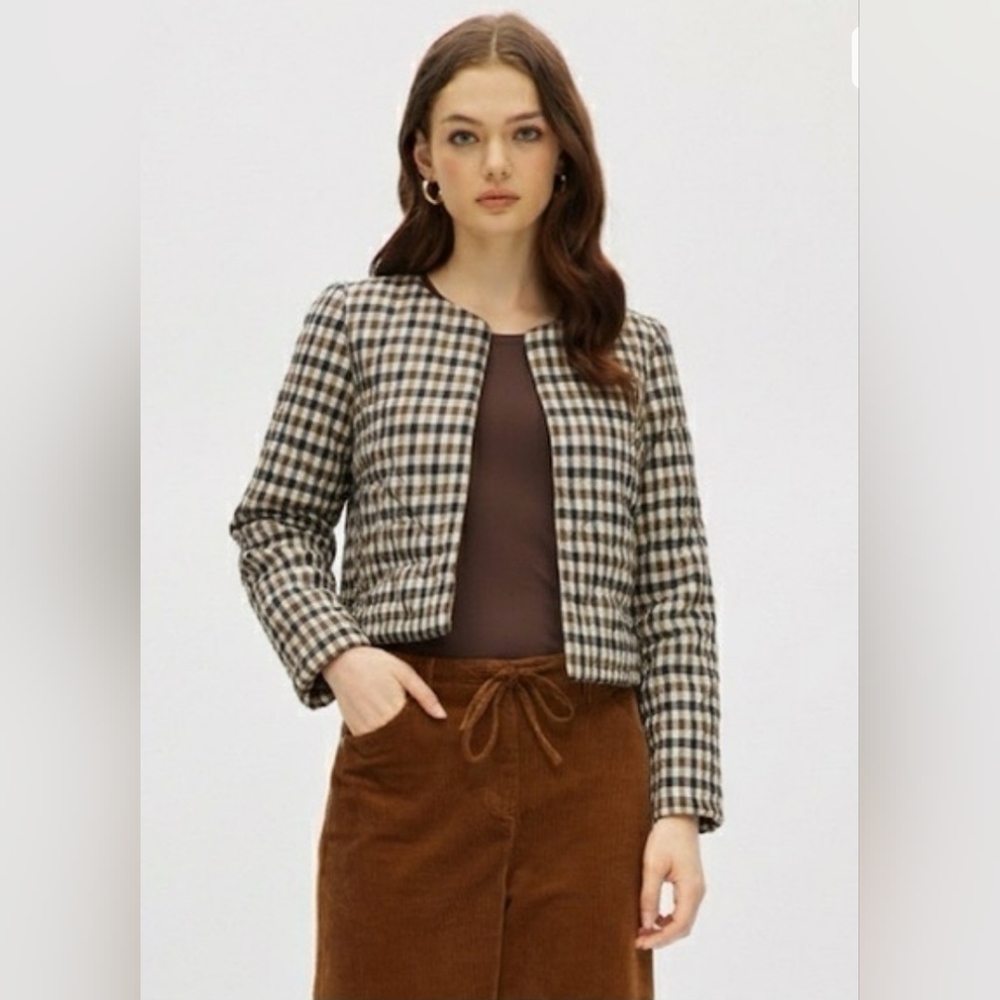 NWT House Of Harlow 1960 Quilted Plais Open Blazer/Jacket